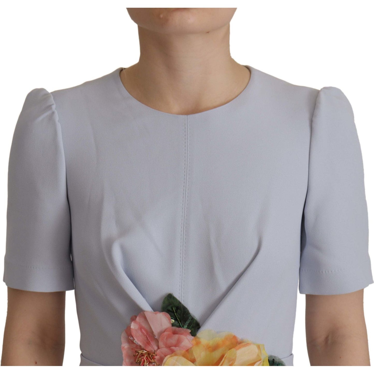 Dolce & Gabbana Elegant Light Blue A-line Dress Dolce & Gabbana Dark Gray