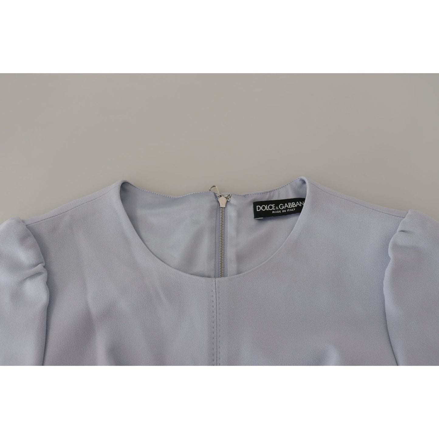 Dolce & Gabbana Elegant Light Blue A-line Dress Dolce & Gabbana Dark Gray