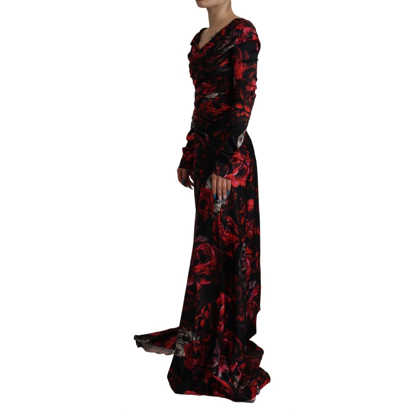 Dolce & Gabbana Elegant Floral A-Line Sheath Dress Dolce & Gabbana Black