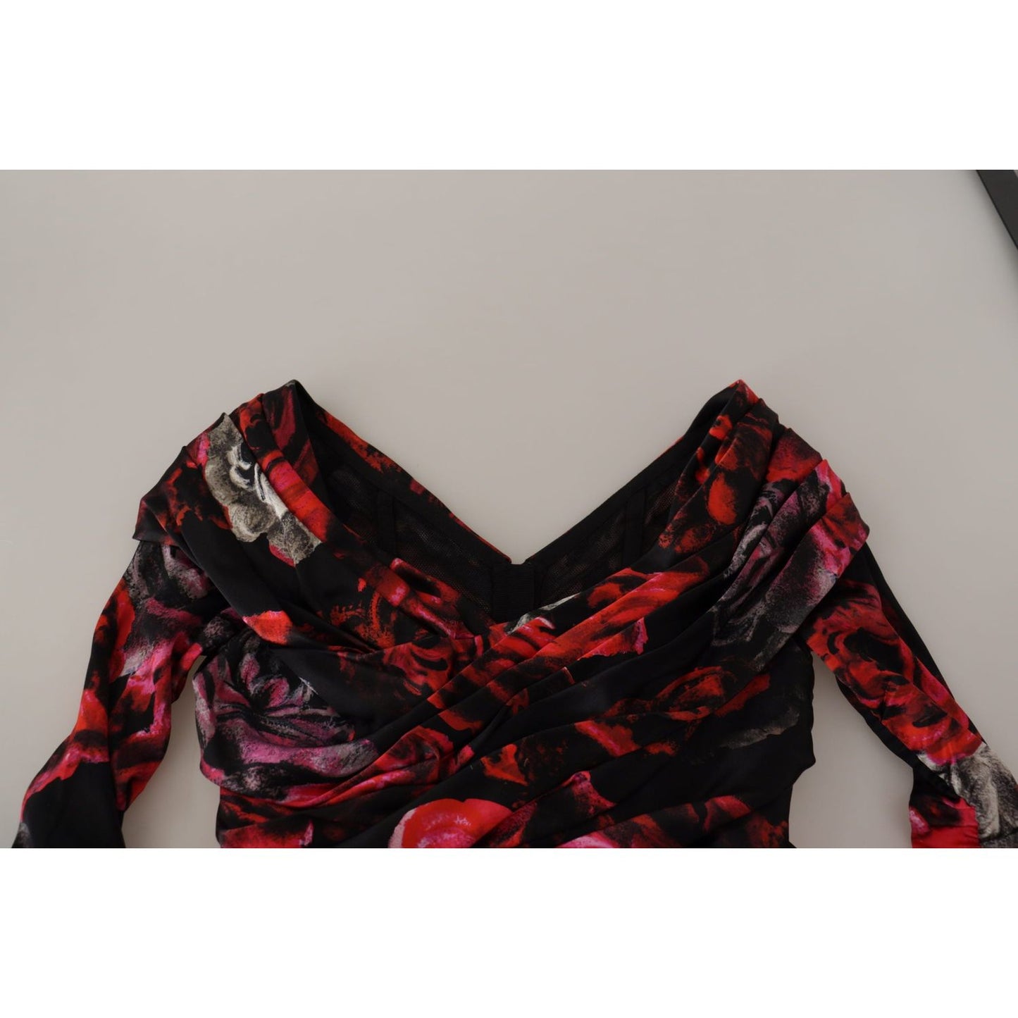 Dolce & Gabbana Elegant Floral A-Line Sheath Dress Dolce & Gabbana Dark Gray