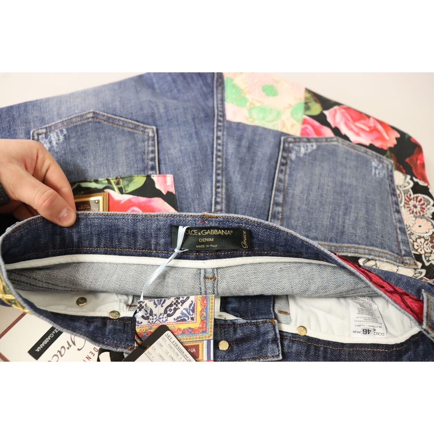 Dolce & Gabbana High Waist Patchwork Skinny Denim Dolce & Gabbana Dark Gray
