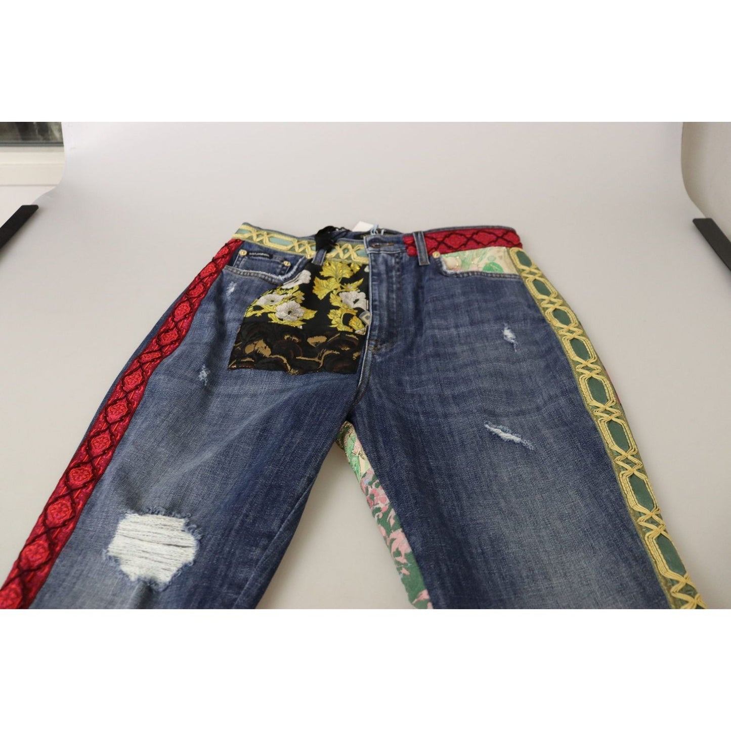 Dolce & Gabbana High Waist Patchwork Skinny Denim Dolce & Gabbana Gray