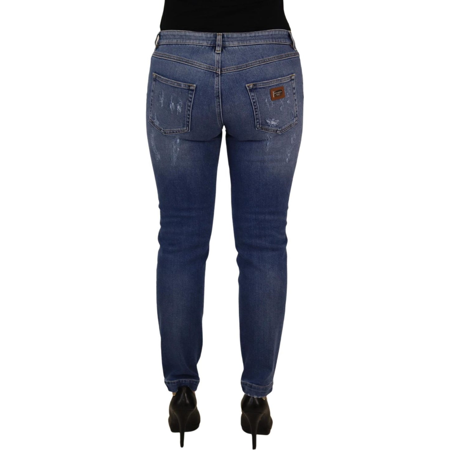 Dolce & Gabbana Chic Low Waist Skinny Denim Jeans Dolce & Gabbana Dark Slate Gray