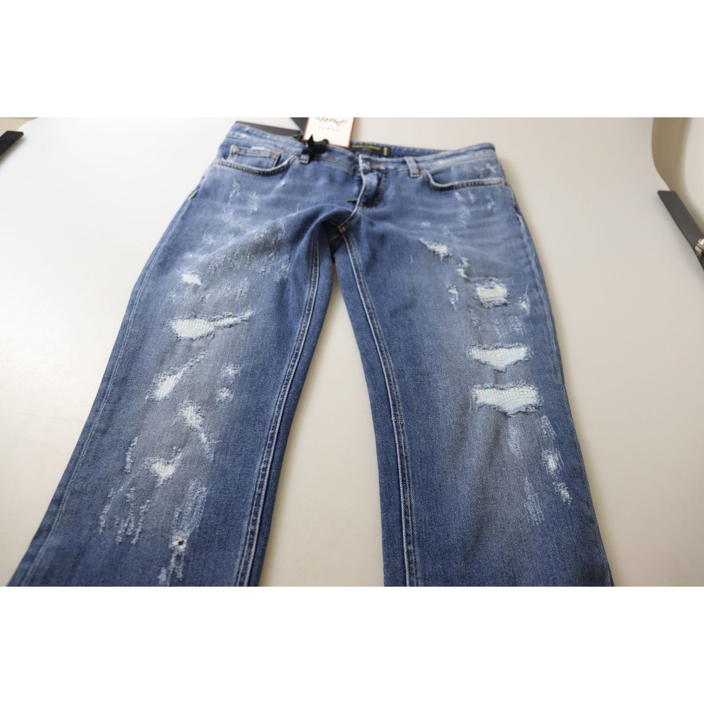 Dolce & Gabbana Chic Low Waist Skinny Denim Jeans Dolce & Gabbana Light Gray