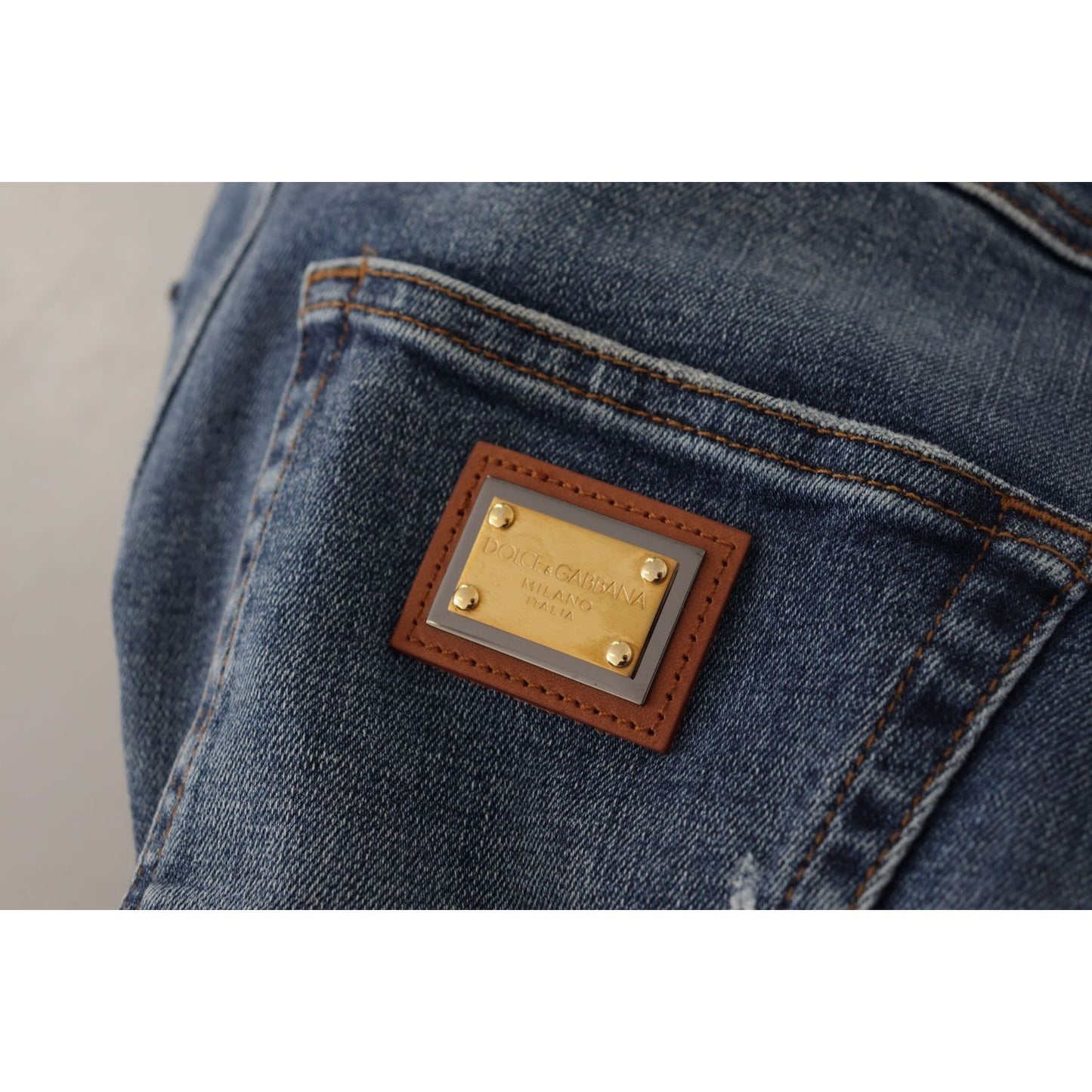 Dolce & Gabbana High Waist Skinny Designer Jeans in Blue Dolce & Gabbana Dark Slate Gray