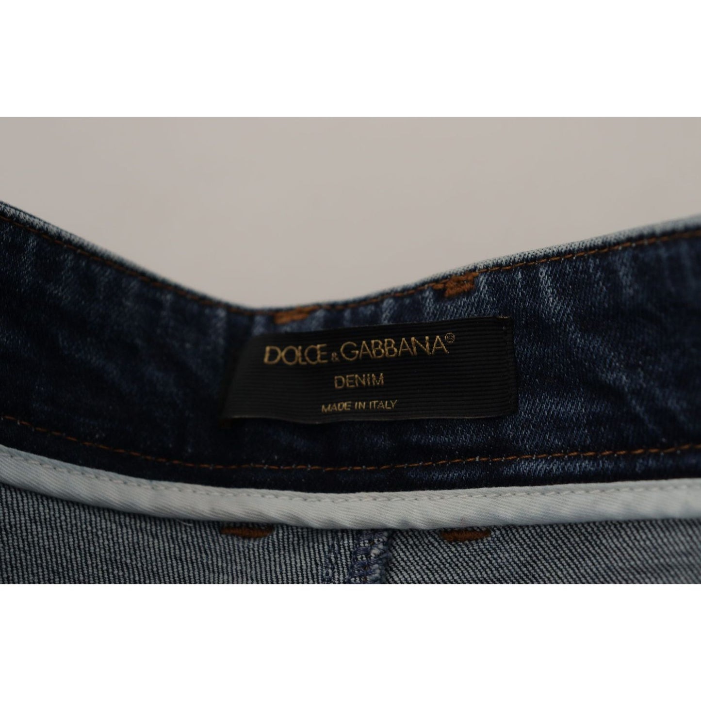 Dolce & Gabbana High Waist Skinny Designer Jeans in Blue Dolce & Gabbana Black