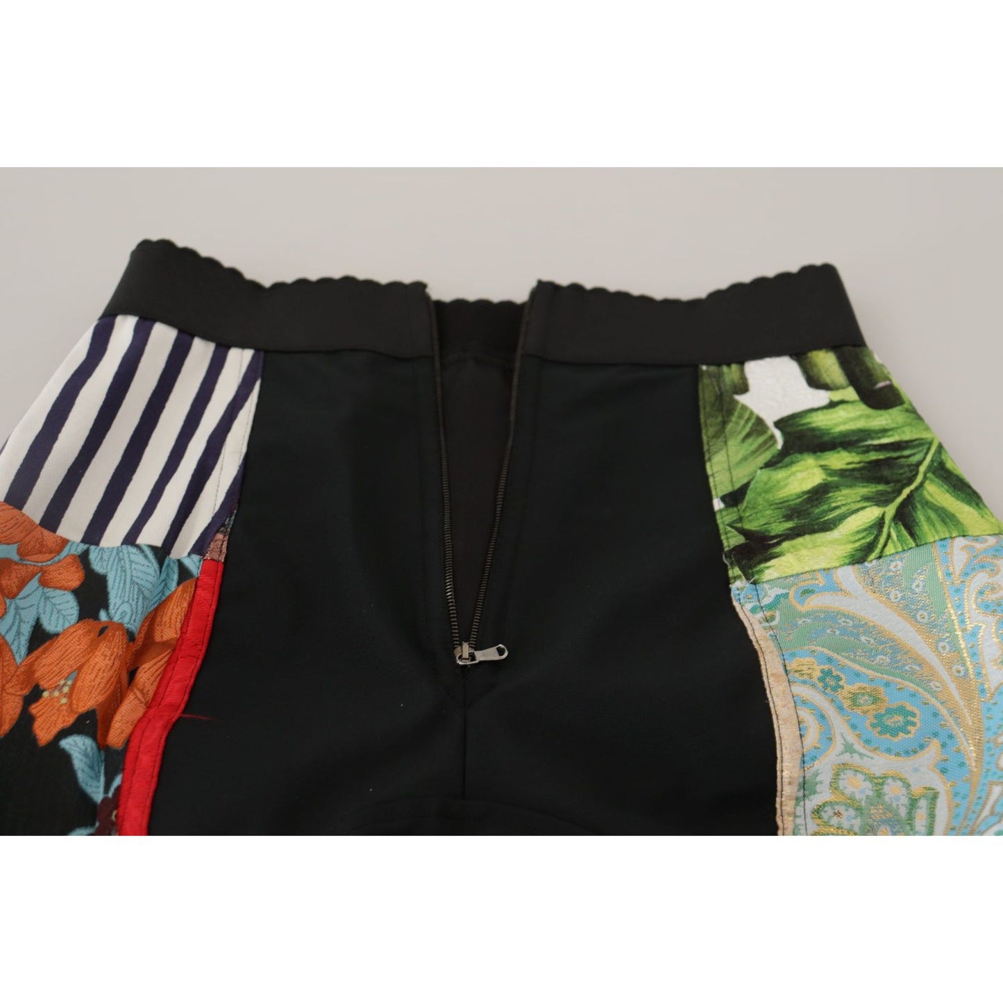 Dolce & Gabbana Multicolor Patchwork High Waist Hot Pants Dolce & Gabbana Black