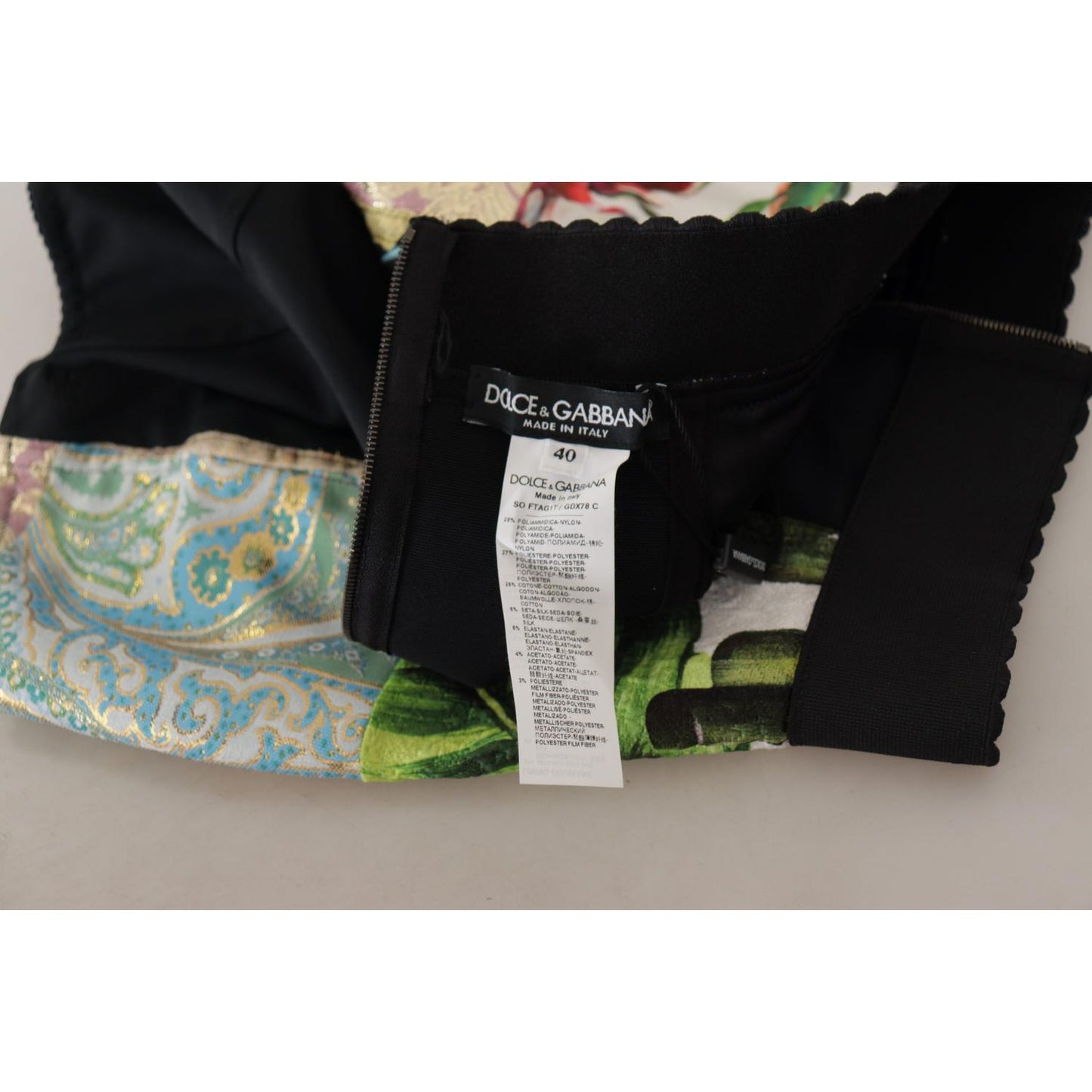 Dolce & Gabbana Multicolor Patchwork High Waist Hot Pants Dolce & Gabbana Dark Gray