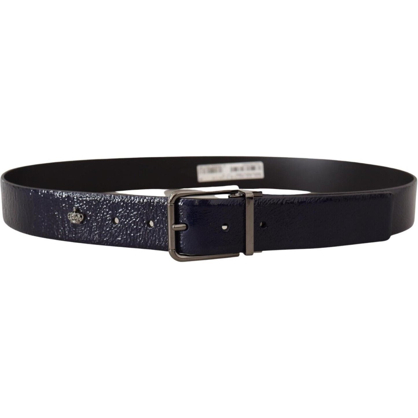 Dolce & Gabbana Elegant Blue Leather Belt with Silver Buckle Dolce & Gabbana Dark Slate Gray