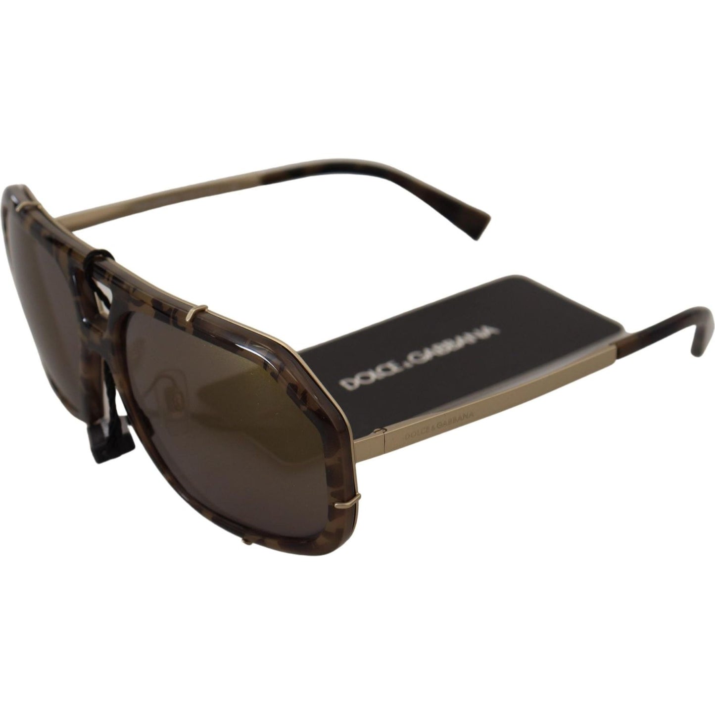 Dolce & Gabbana Chic Aviator Mirrored Brown Sunglasses Dolce & Gabbana Dark Slate Gray