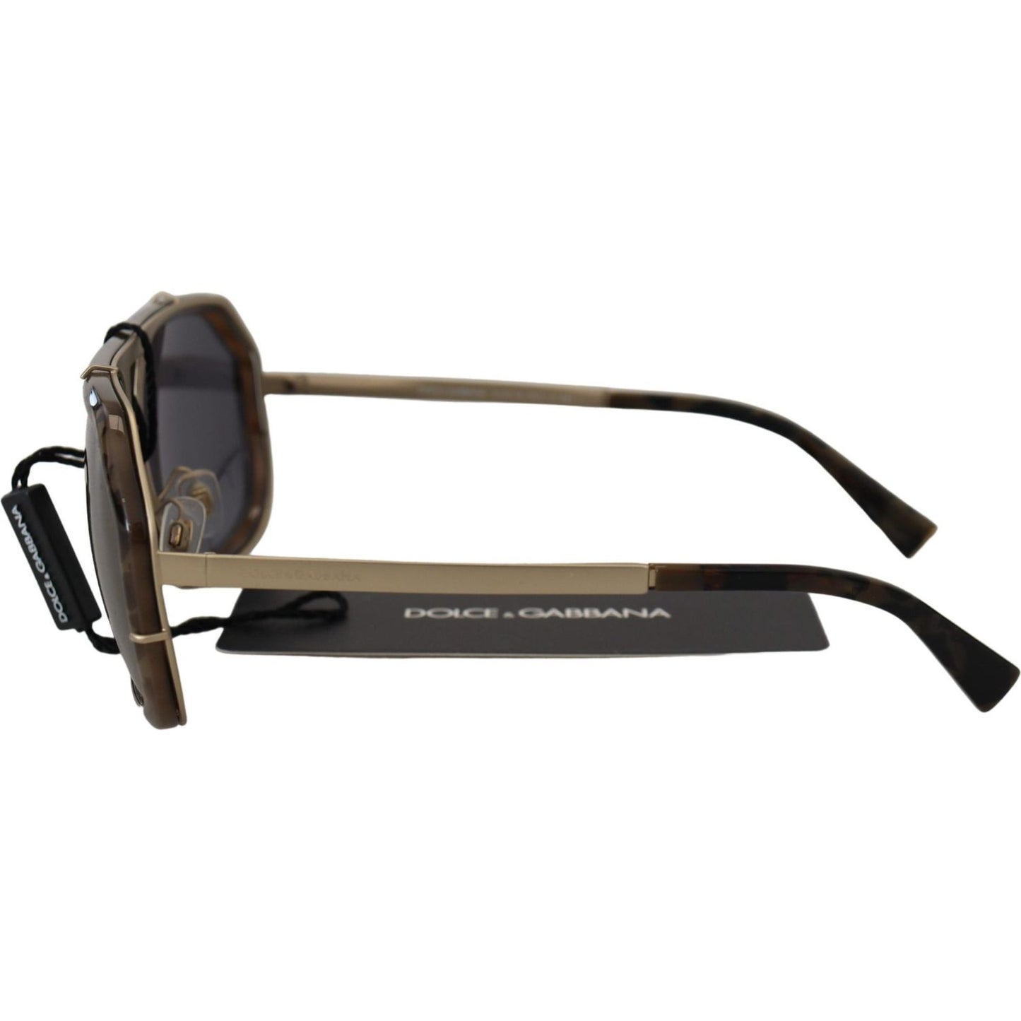 Dolce & Gabbana Chic Aviator Mirrored Brown Sunglasses Dolce & Gabbana Dark Slate Gray