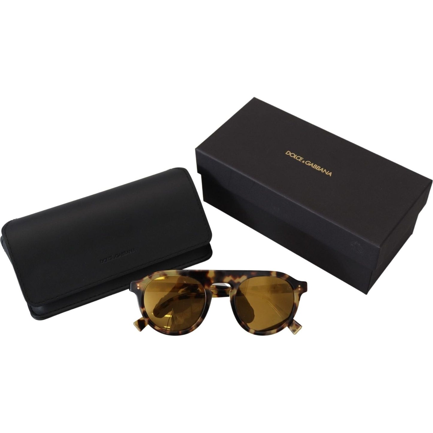 Dolce & Gabbana Chic Tortoiseshell Acetate Sunglasses Dolce & Gabbana Dark Slate Gray