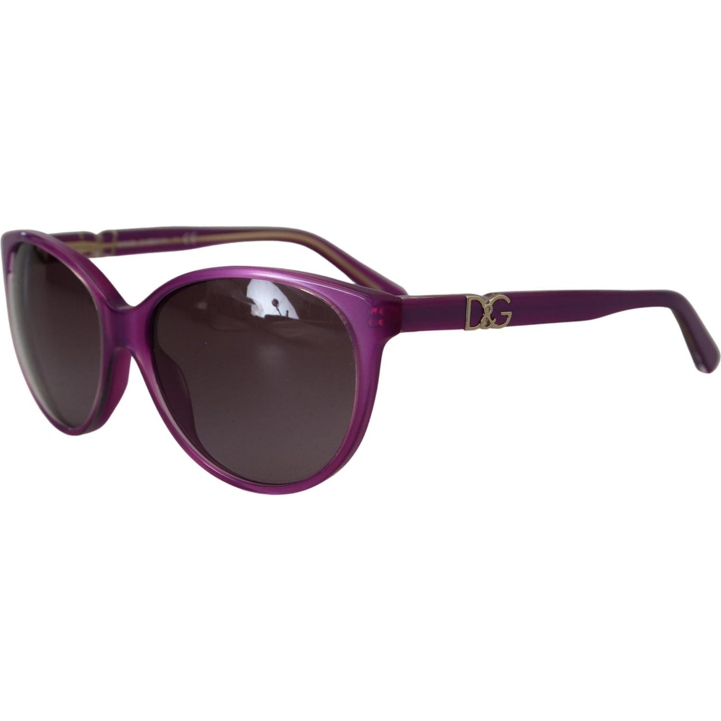 Dolce & Gabbana Chic Purple Acetate Round Sunglasses Dolce & Gabbana Dark Slate Gray