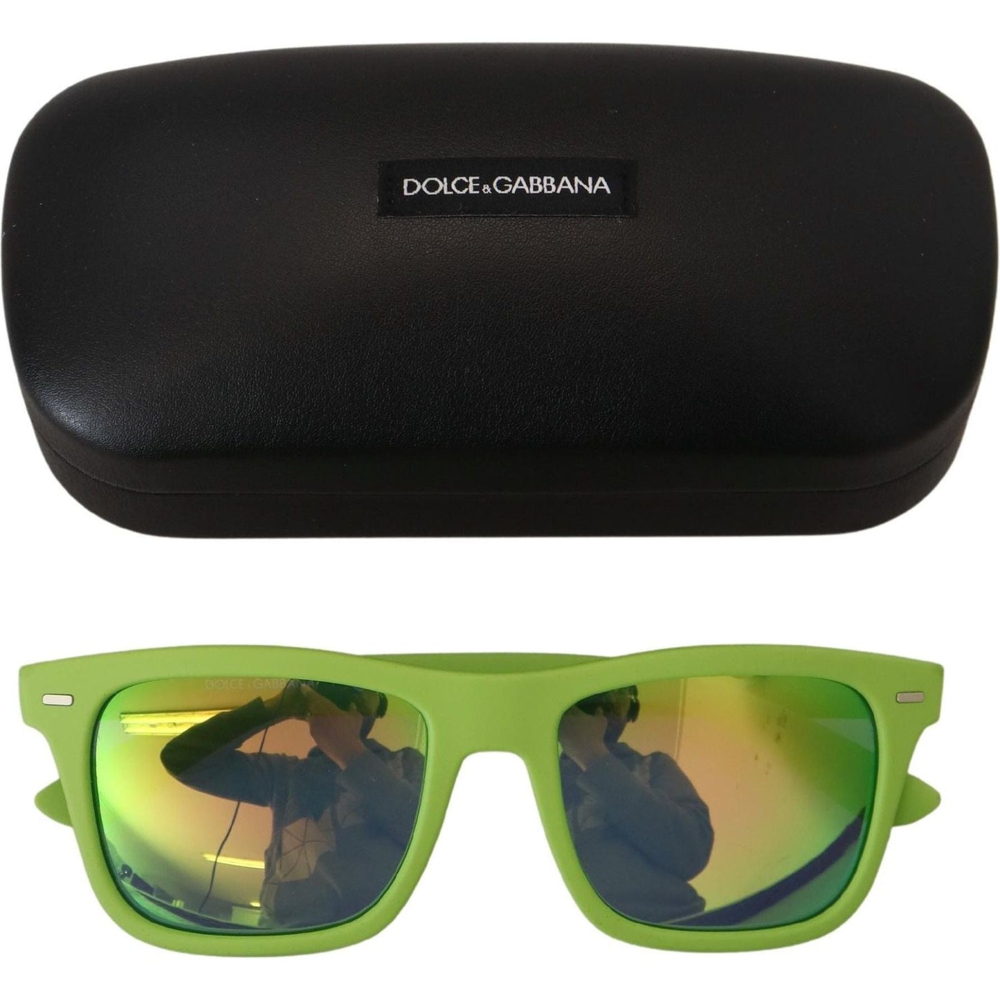 Dolce & Gabbana Acid Green Chic Full Rim Sunglasses Dolce & Gabbana Black