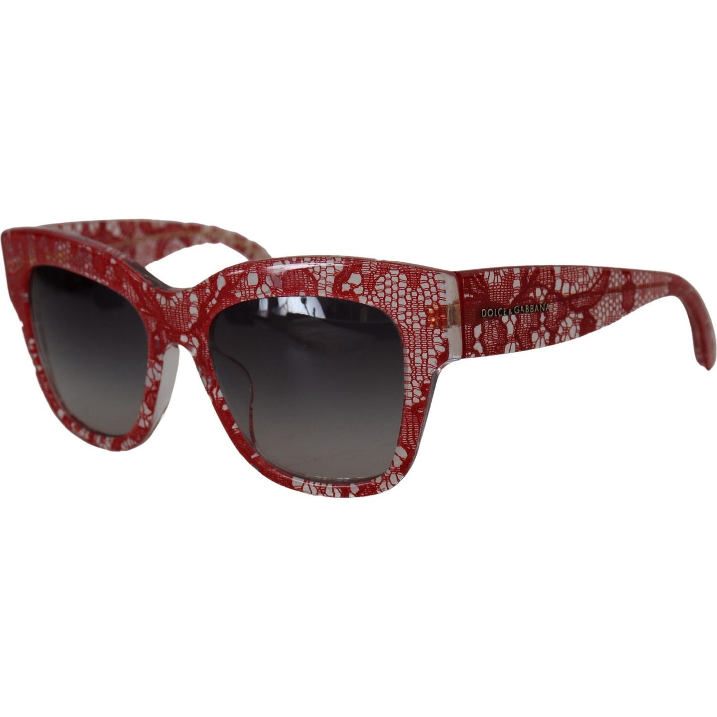 Dolce & Gabbana Sicilian Lace Accented Designer Sunglasses Dolce & Gabbana Dark Olive Green