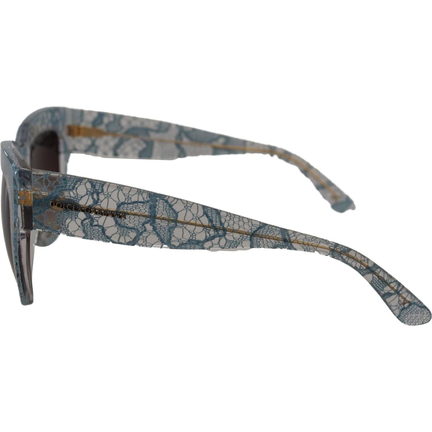 Dolce & Gabbana Elegant Lace Detail Blue Sunglasses Dolce & Gabbana Dim Gray