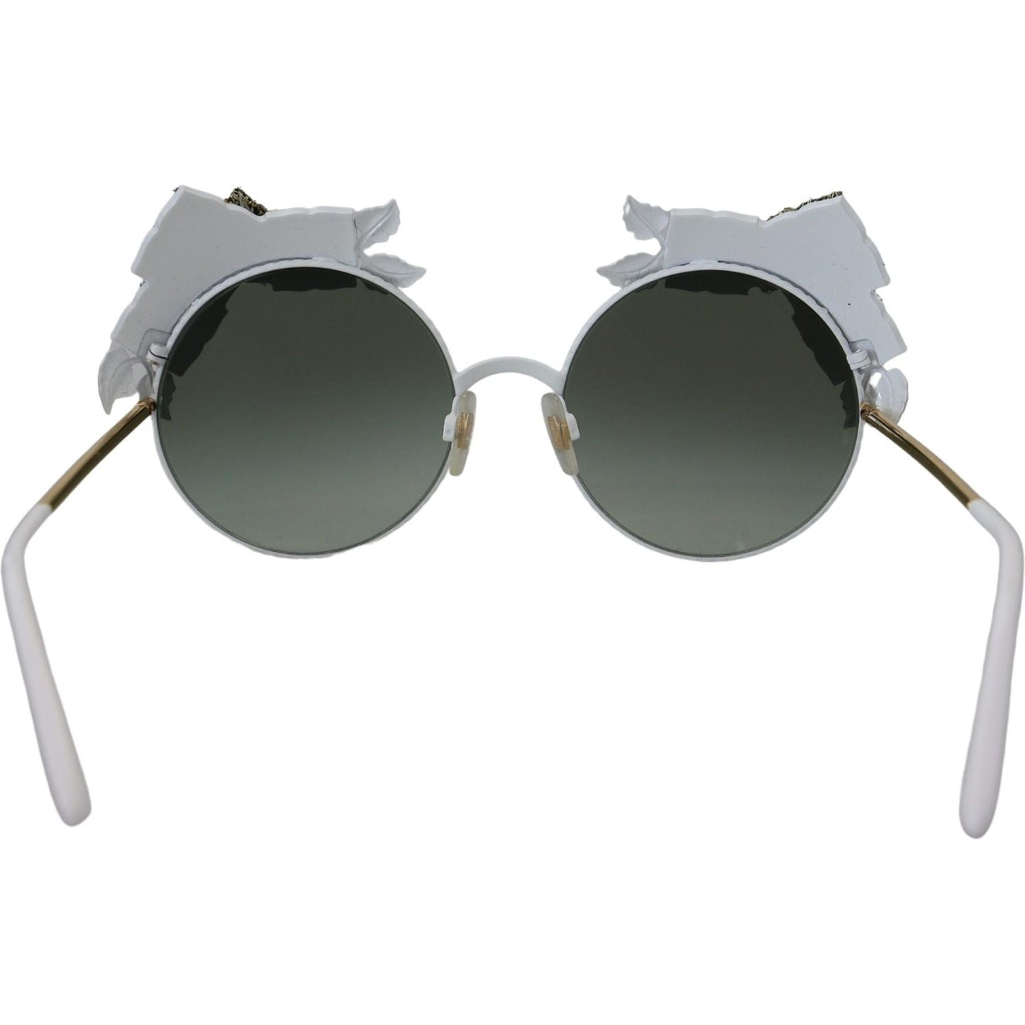 Dolce & Gabbana Elegant Floral Embellished Gold Sunglasses Dolce & Gabbana Dark Slate Gray