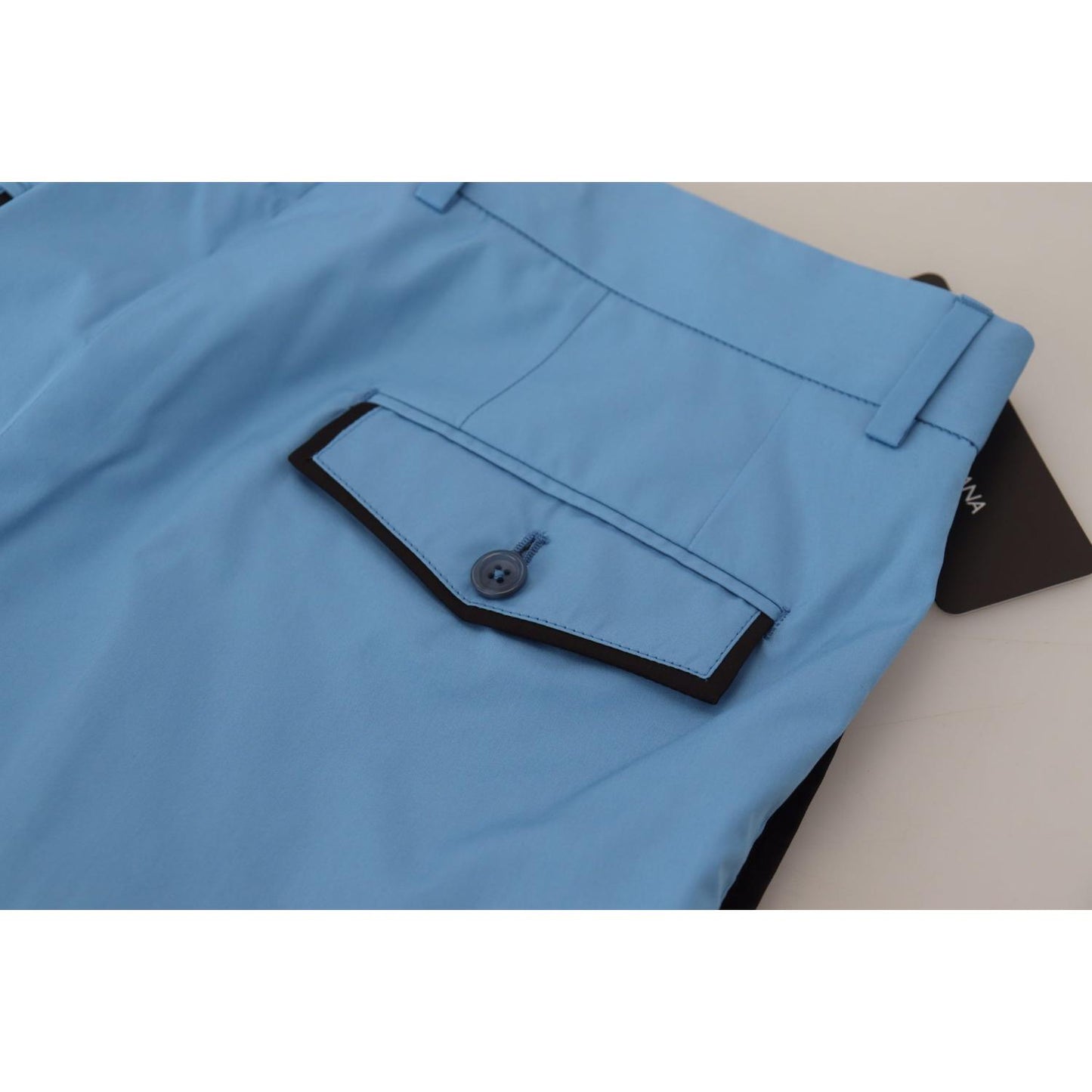 Dolce & Gabbana Elegant Slim Fit Chinos - Indulge in Italian Luxury Dolce & Gabbana Cadet Blue