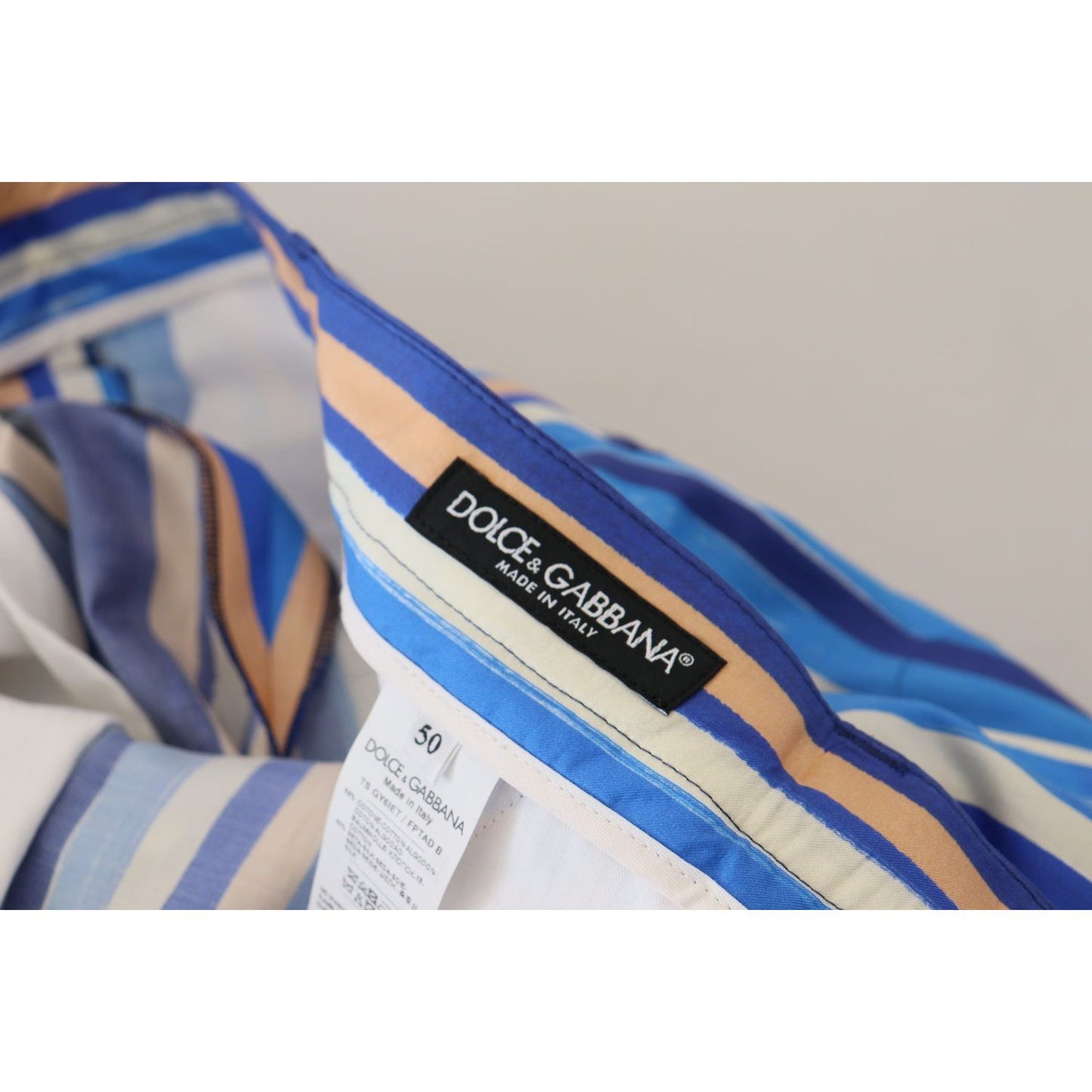 Dolce & Gabbana Sleek Striped Slim Fit Chinos Dolce & Gabbana Gray