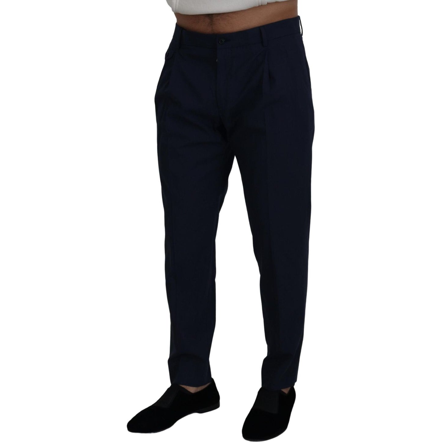 Dolce & Gabbana Chic Slim Fit Chinos in Blue Dolce & Gabbana Black