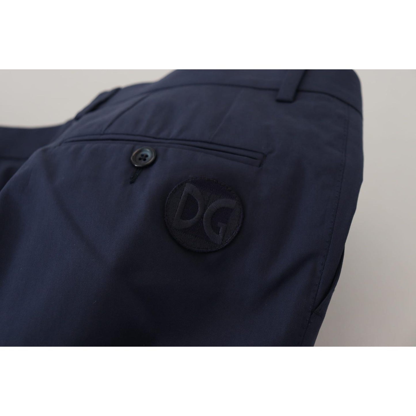 Dolce & Gabbana Chic Slim Fit Chinos in Blue Dolce & Gabbana Gray