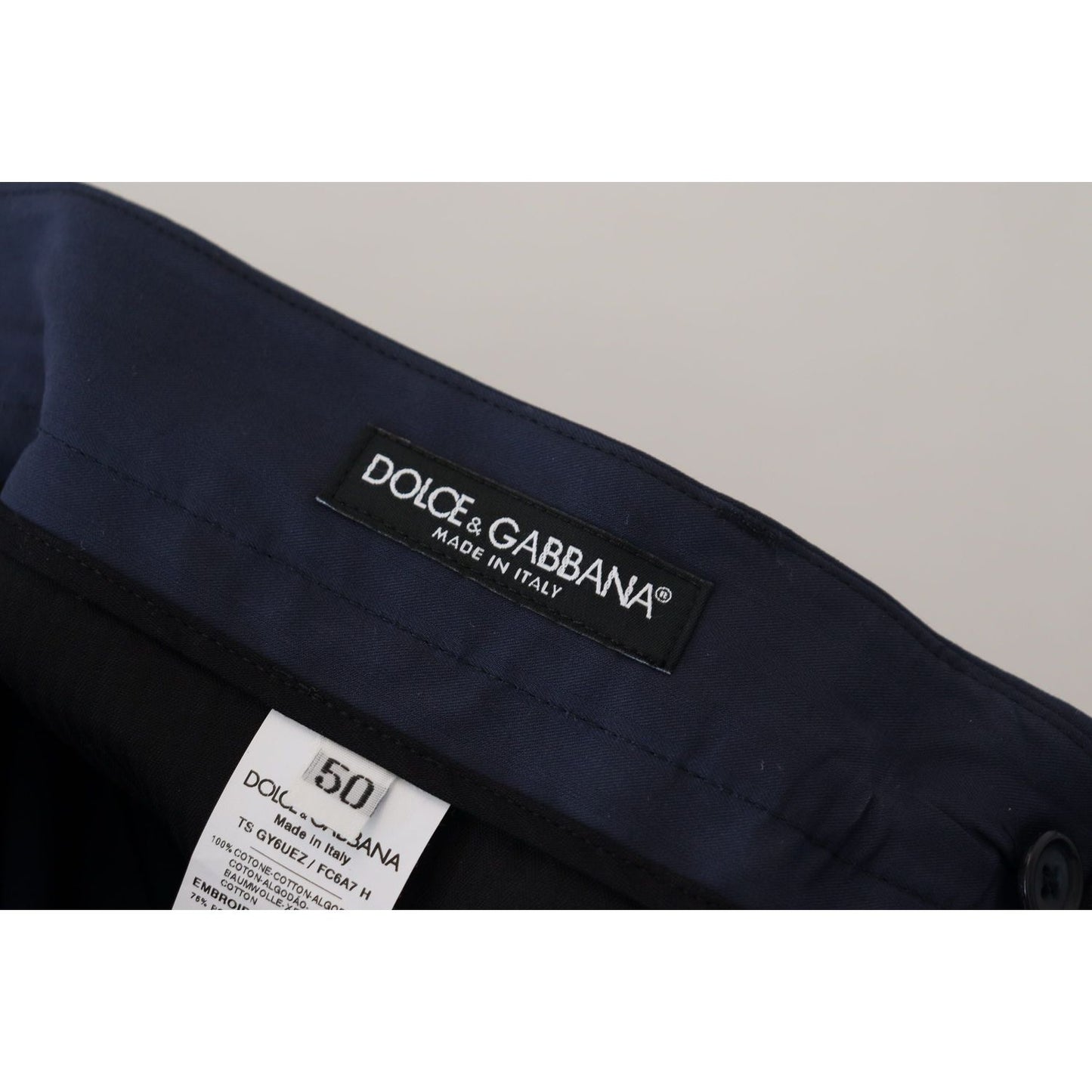 Dolce & Gabbana Chic Slim Fit Chinos in Blue Dolce & Gabbana Black