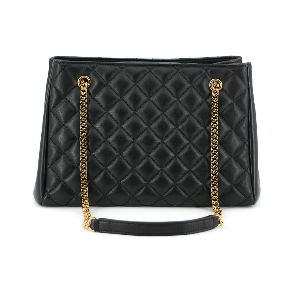 Versace Elegant Quilted Nappa Leather Tote Bag Versace Dark Slate Gray