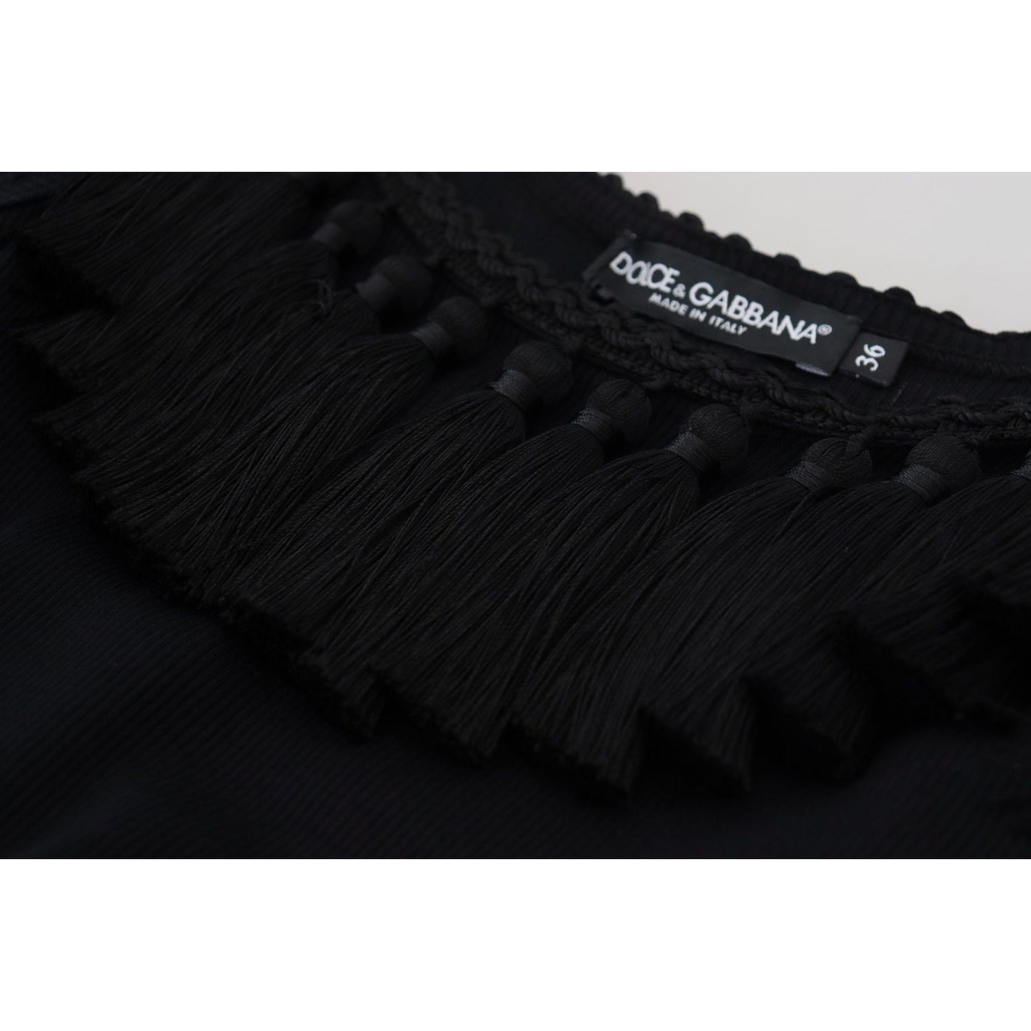 Dolce & Gabbana Elegant Black Cotton Tank Top Blouse Dolce & Gabbana Black