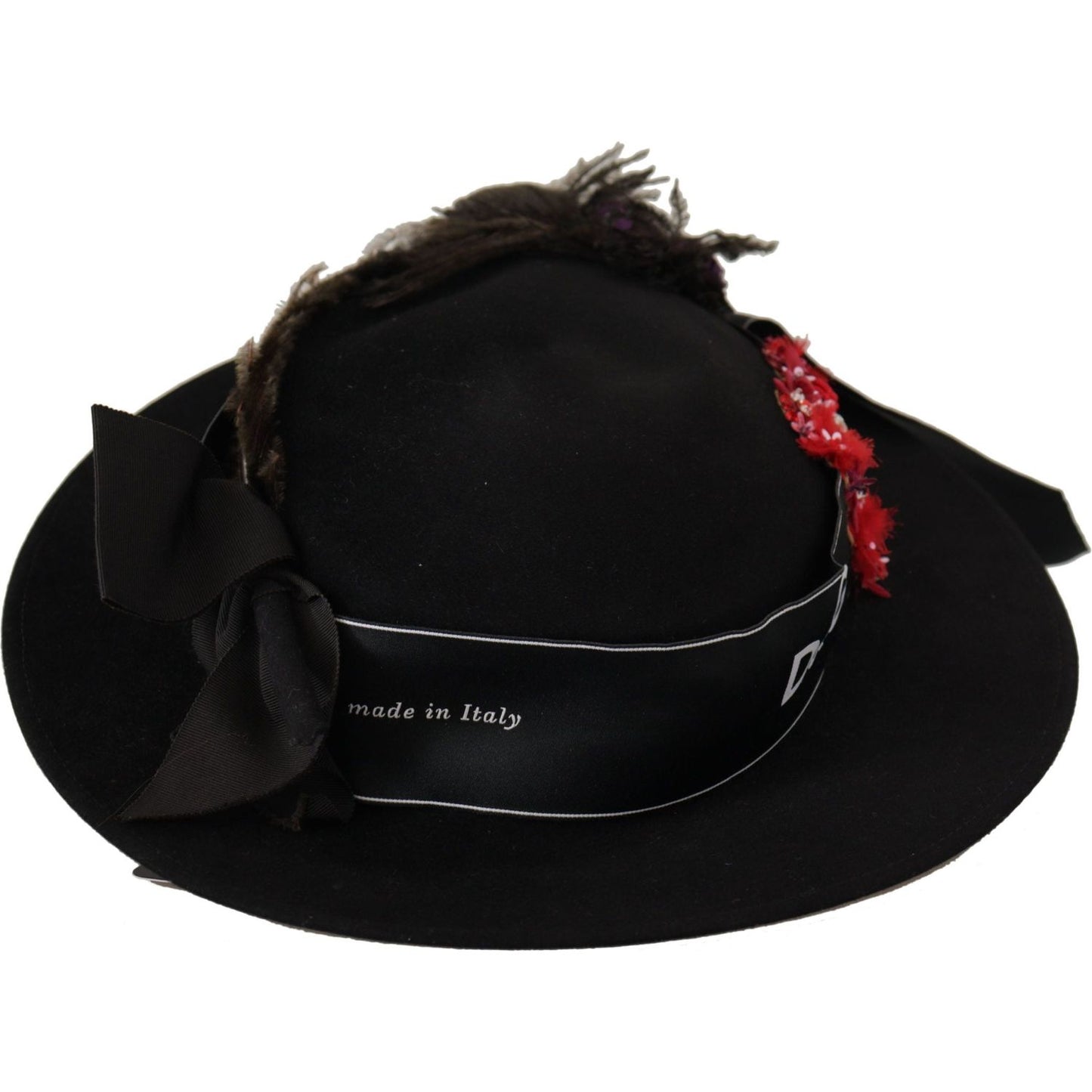 Dolce & Gabbana Elegant Wide Brim Black Hat Dolce & Gabbana Black