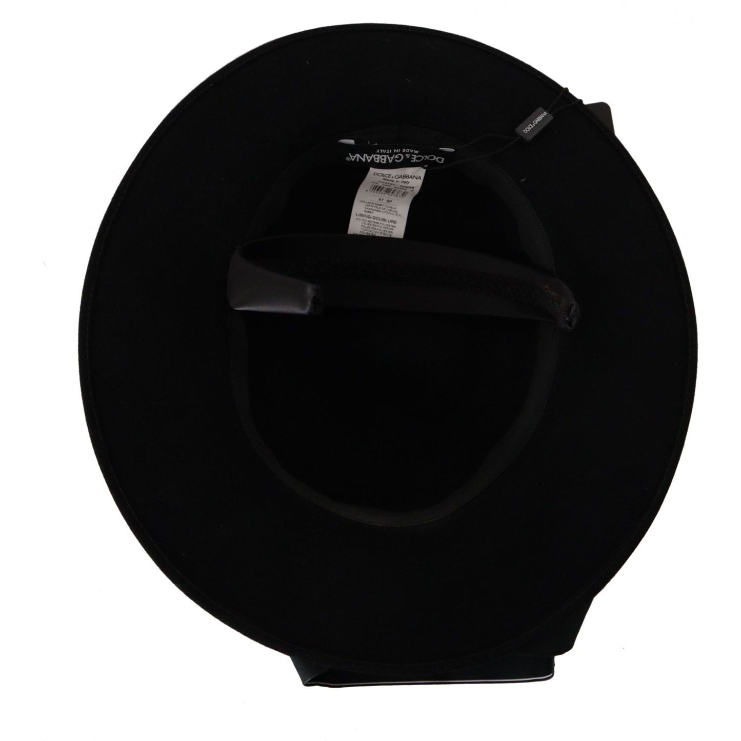 Dolce & Gabbana Elegant Wide Brim Black Hat Dolce & Gabbana Black