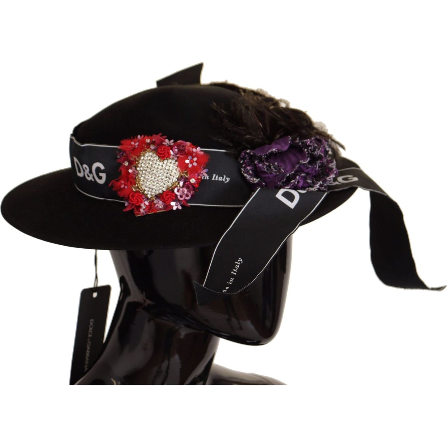 Dolce & Gabbana Elegant Wide Brim Black Hat Dolce & Gabbana Black
