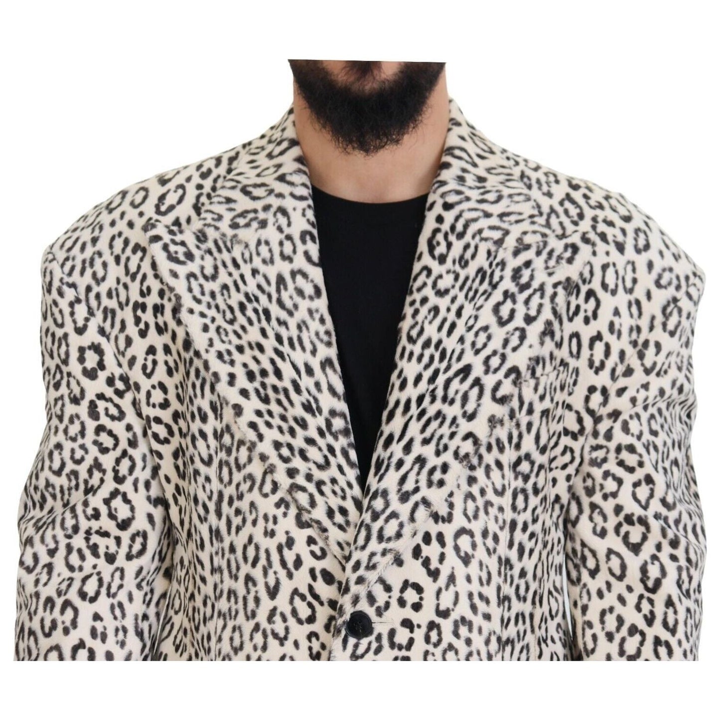 Dolce & Gabbana Elegant White Slim-Fit Blazer Dolce & Gabbana Gray