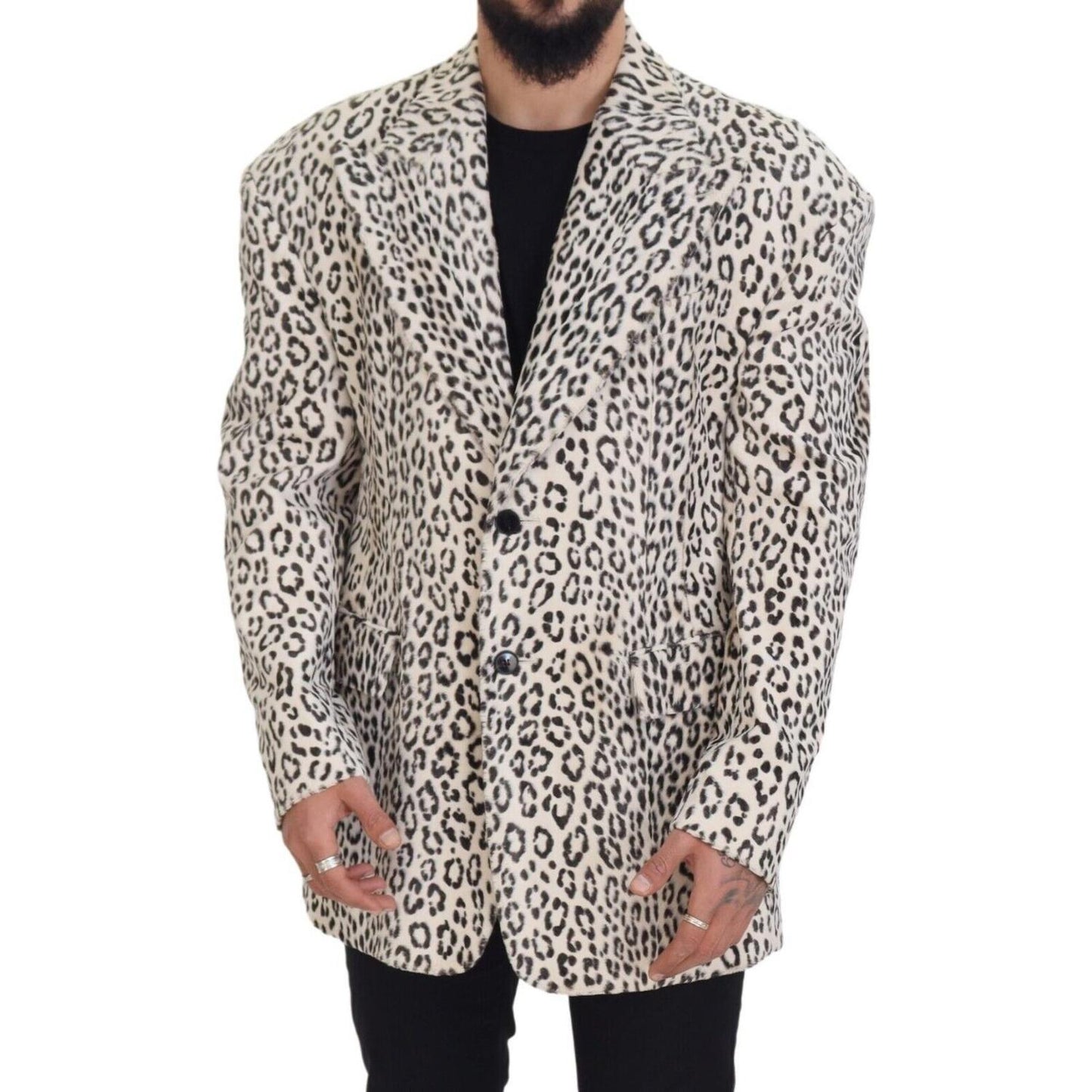 Dolce & Gabbana Elegant White Slim-Fit Blazer Dolce & Gabbana Gray