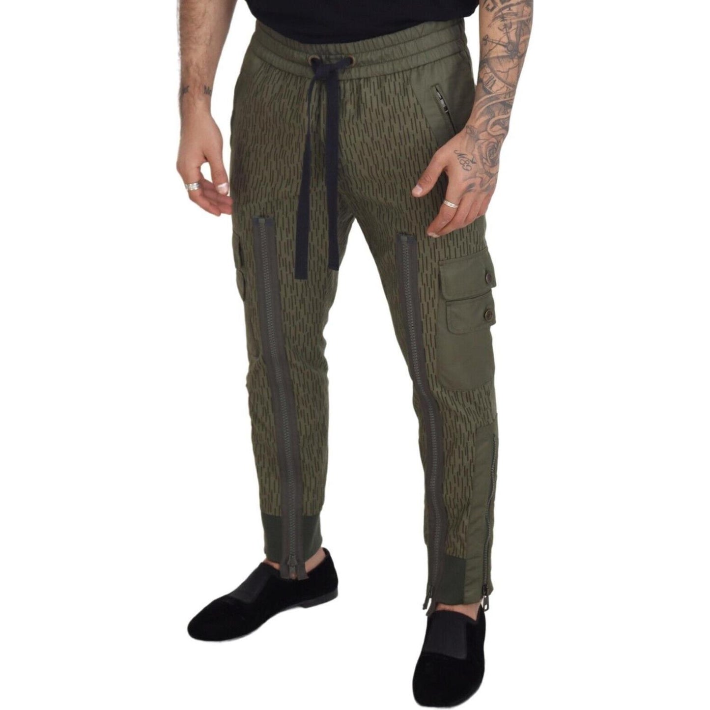 Dolce & Gabbana Elegant Green Cotton Blend Pants Dolce & Gabbana Dark Slate Gray