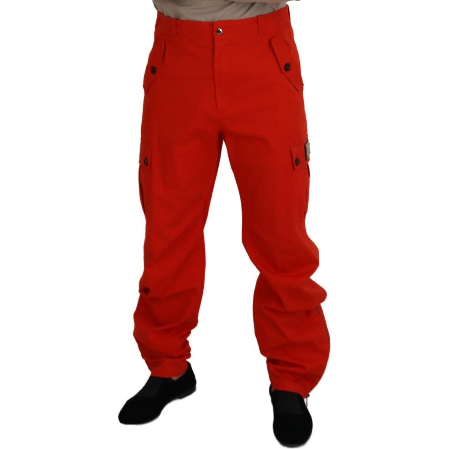 Dolce & Gabbana Elegant Red Cotton Blend Trousers Dolce & Gabbana Dark Red