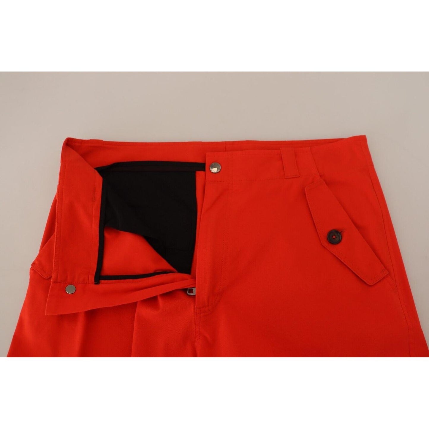 Dolce & Gabbana Elegant Red Cotton Blend Trousers Dolce & Gabbana Gray