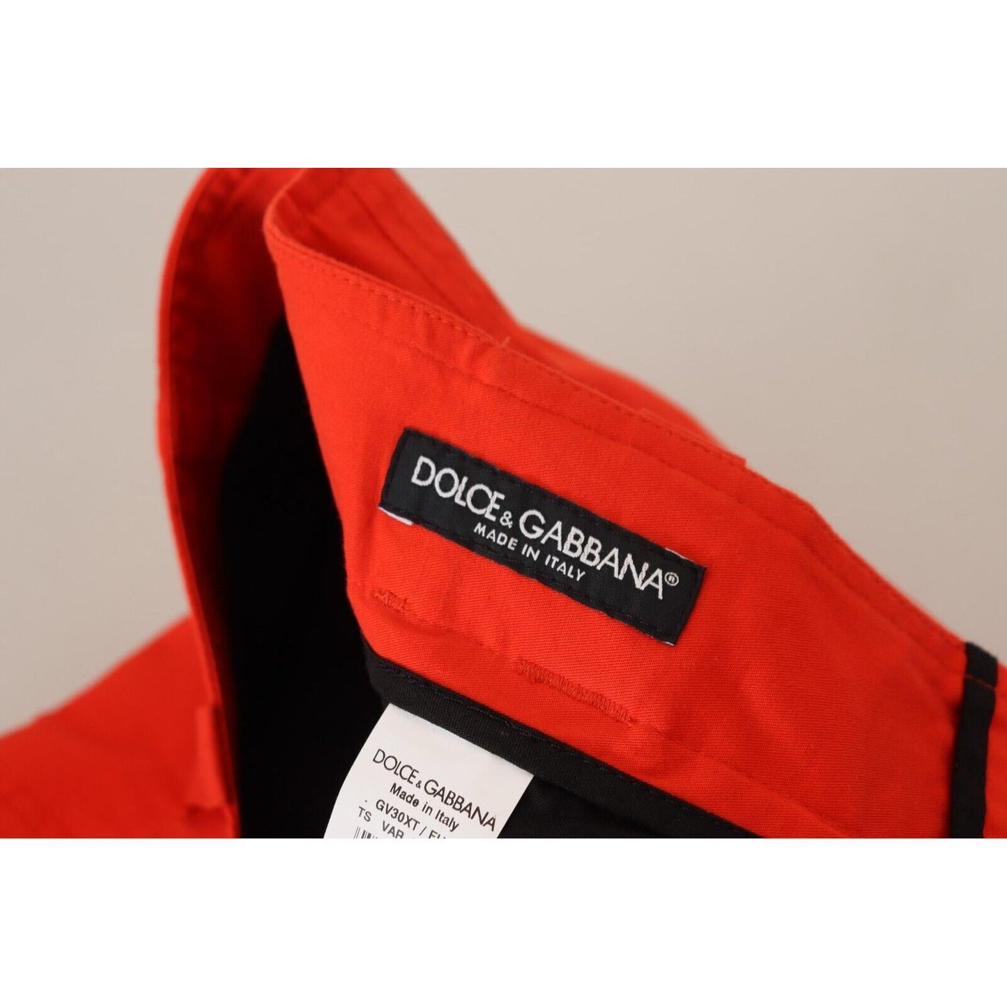 Dolce & Gabbana Elegant Red Cotton Blend Trousers Dolce & Gabbana Black