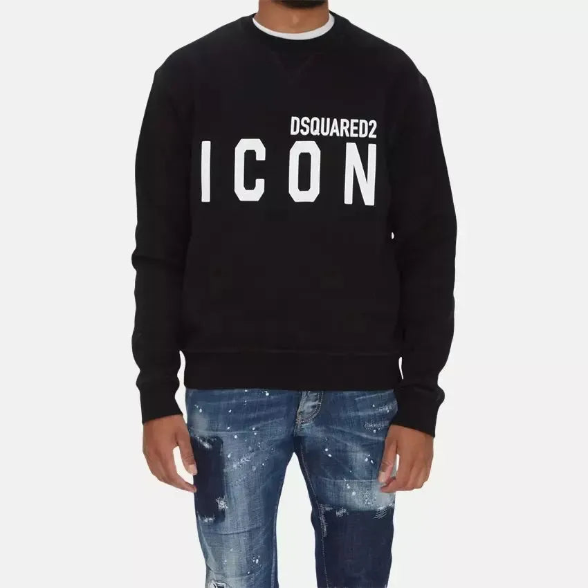 Dsquared² Chic Black Cotton Logo Sweatshirt Dsquared² Dark Slate Gray