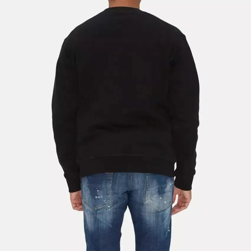 Dsquared² Chic Black Cotton Logo Sweatshirt Dsquared² Dark Slate Gray