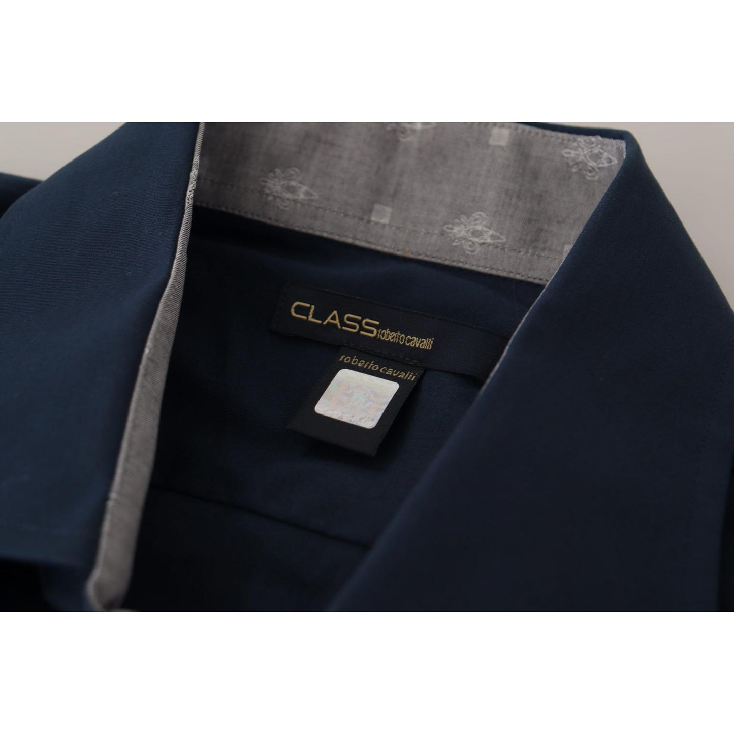 Roberto Cavalli Navy Elegance Cotton Dress Shirt Roberto Cavalli Black