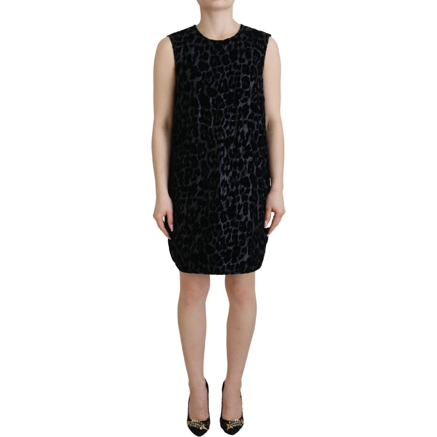 Dolce & Gabbana Elegant Leopard Pattern Mini Shift Dress Dolce & Gabbana Rosy Brown