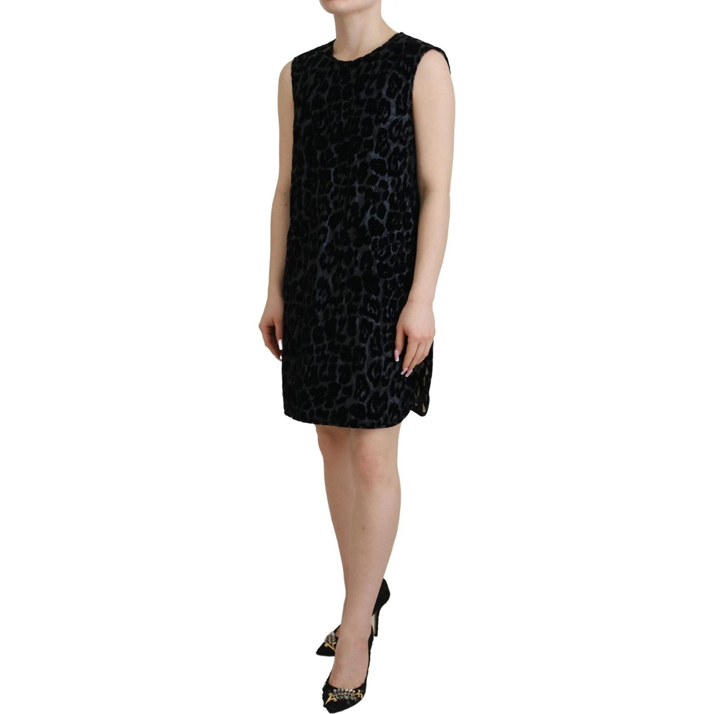 Dolce & Gabbana Elegant Leopard Pattern Mini Shift Dress Dolce & Gabbana Rosy Brown
