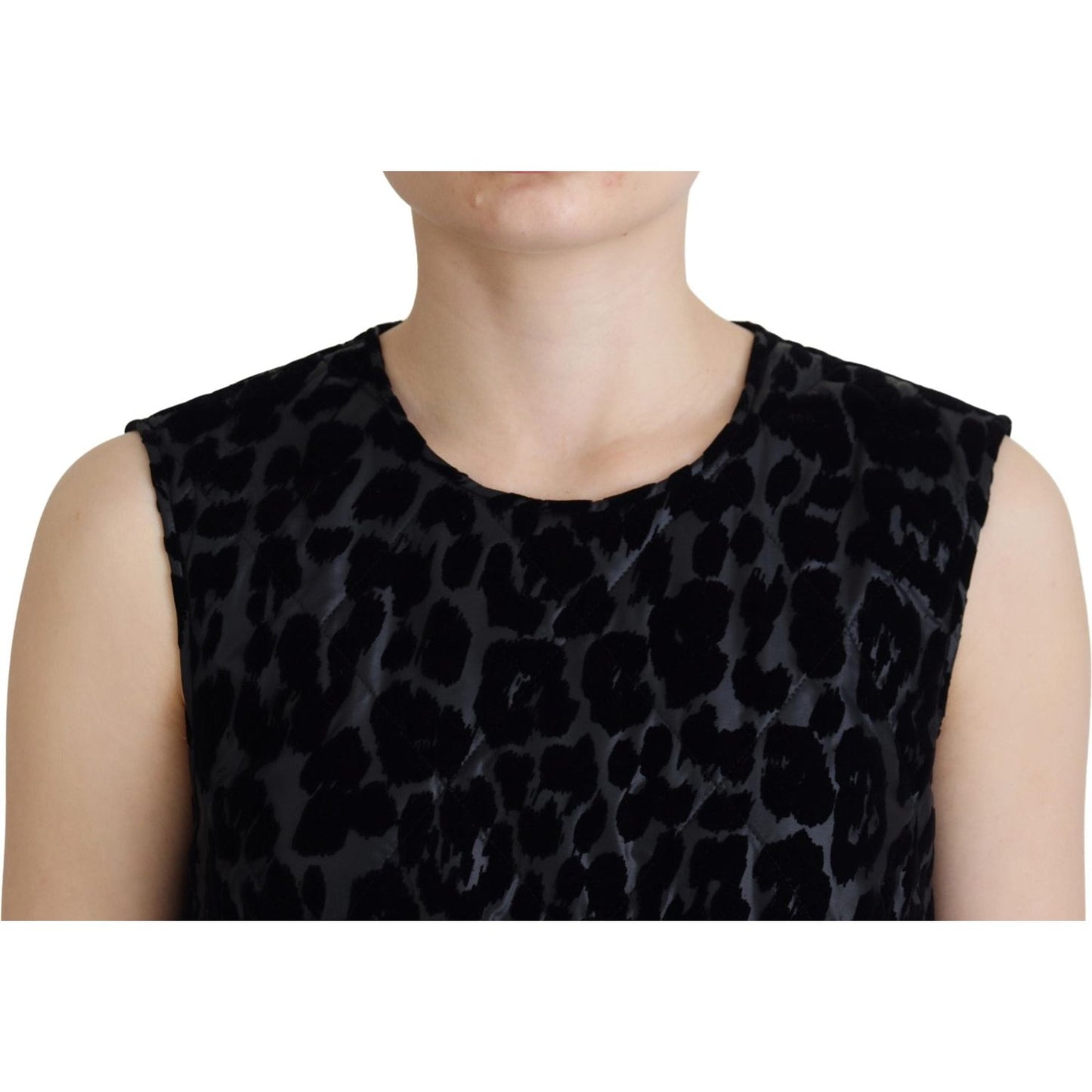 Dolce & Gabbana Elegant Leopard Pattern Mini Shift Dress Dolce & Gabbana Black