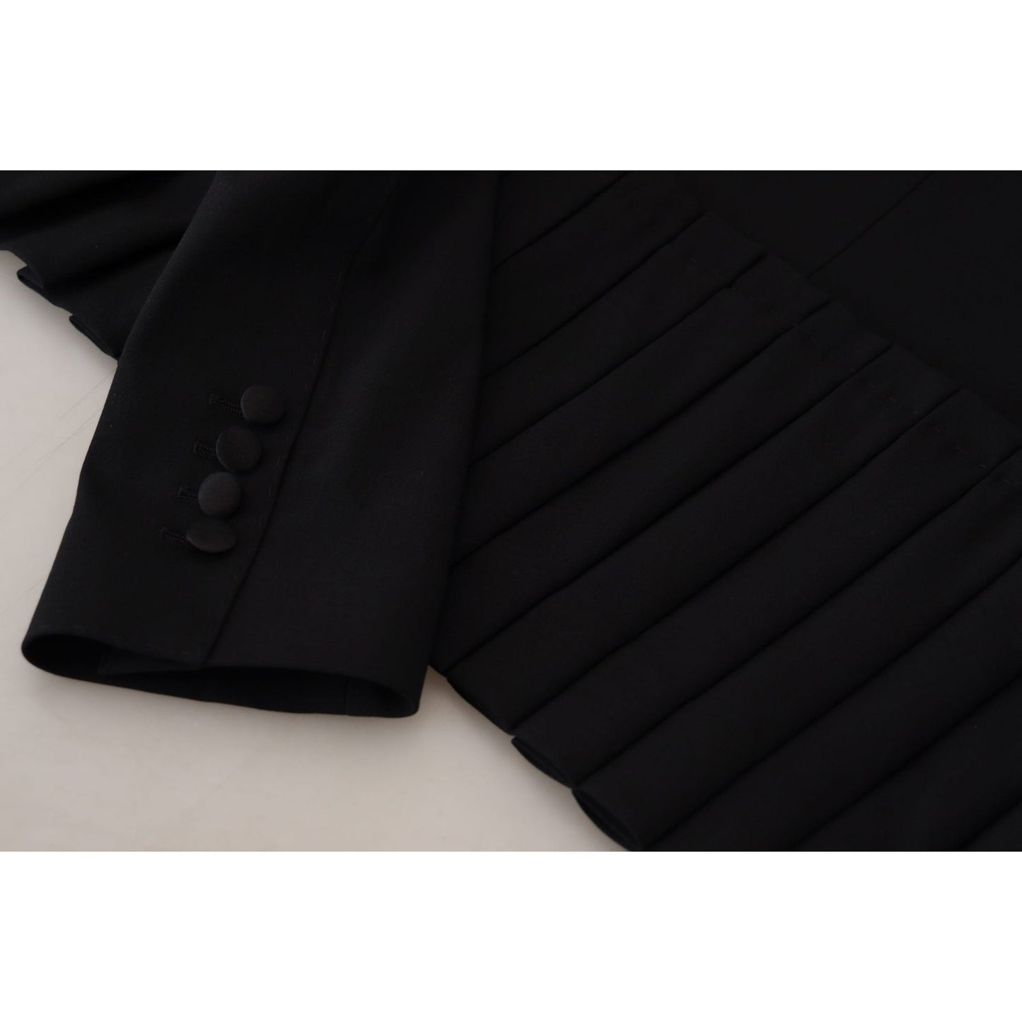 Dolce & Gabbana Elegant Black Stretch Wool Blazer Dolce & Gabbana Dark Gray