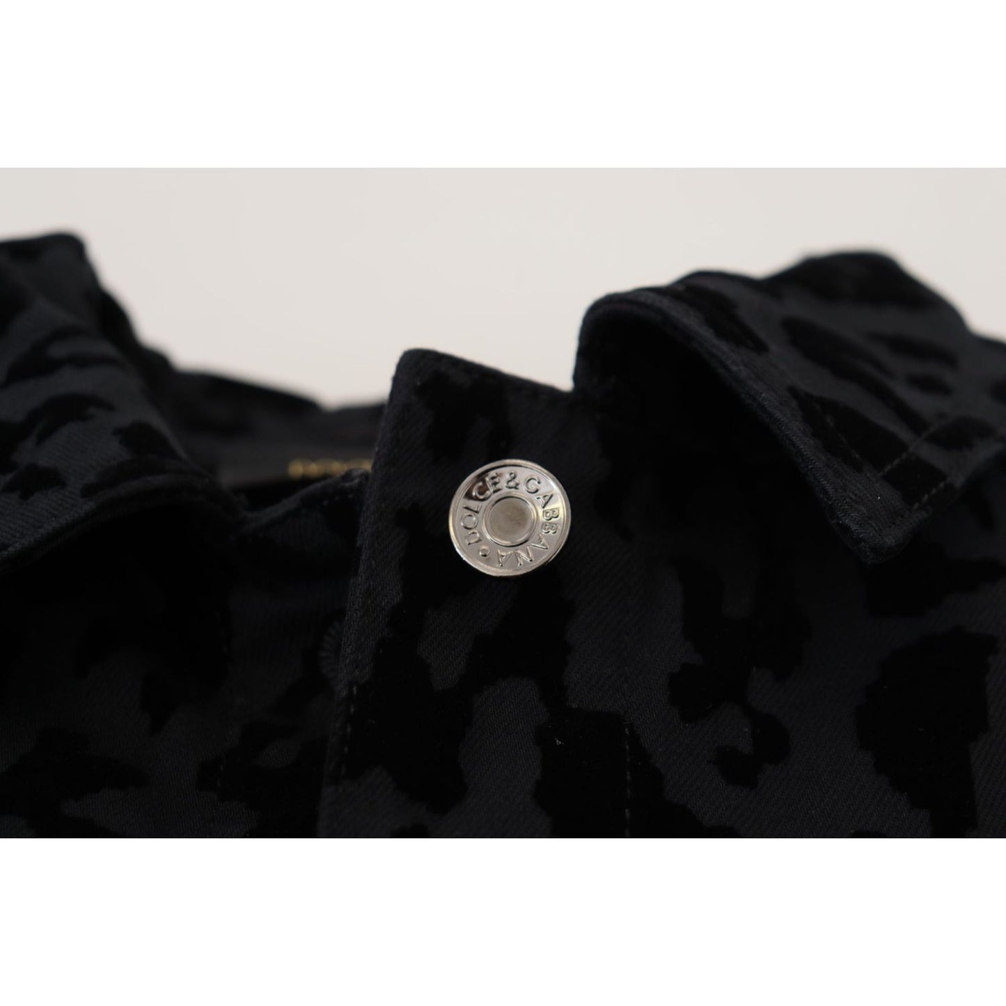Dolce & Gabbana Chic Leopard Pattern Denim Jacket Dolce & Gabbana Light Gray