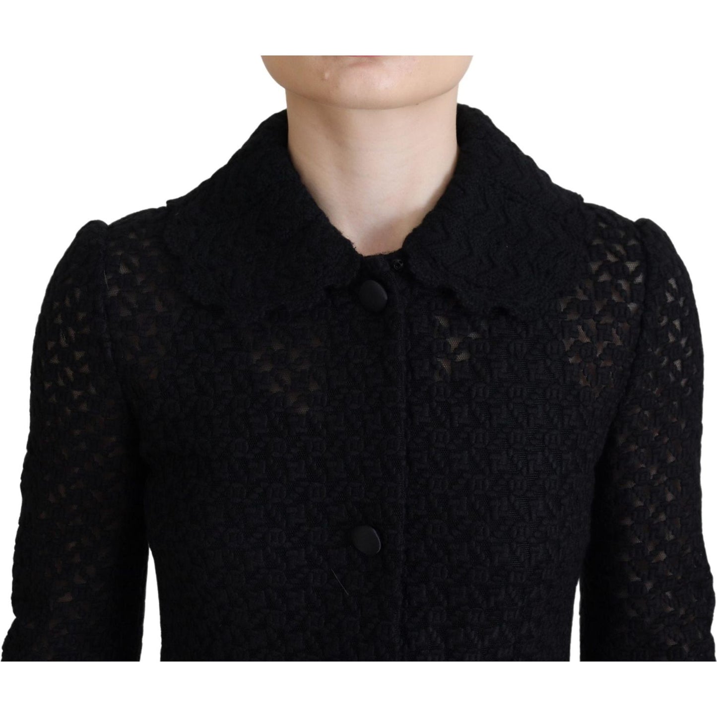 Dolce & Gabbana Classic Button Down Knitted Long Jacket Dolce & Gabbana Black
