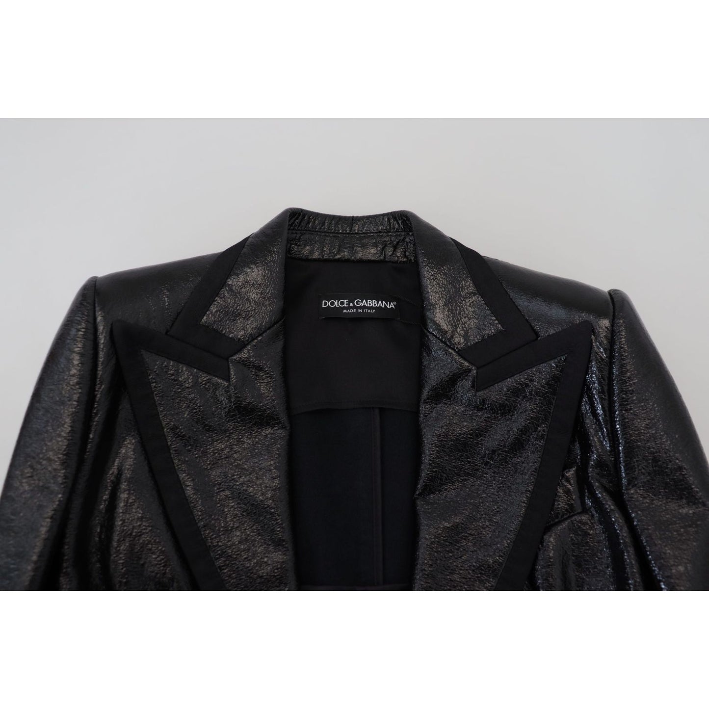 Dolce & Gabbana Elegant Cropped Black Designer Jacket Dolce & Gabbana Black
