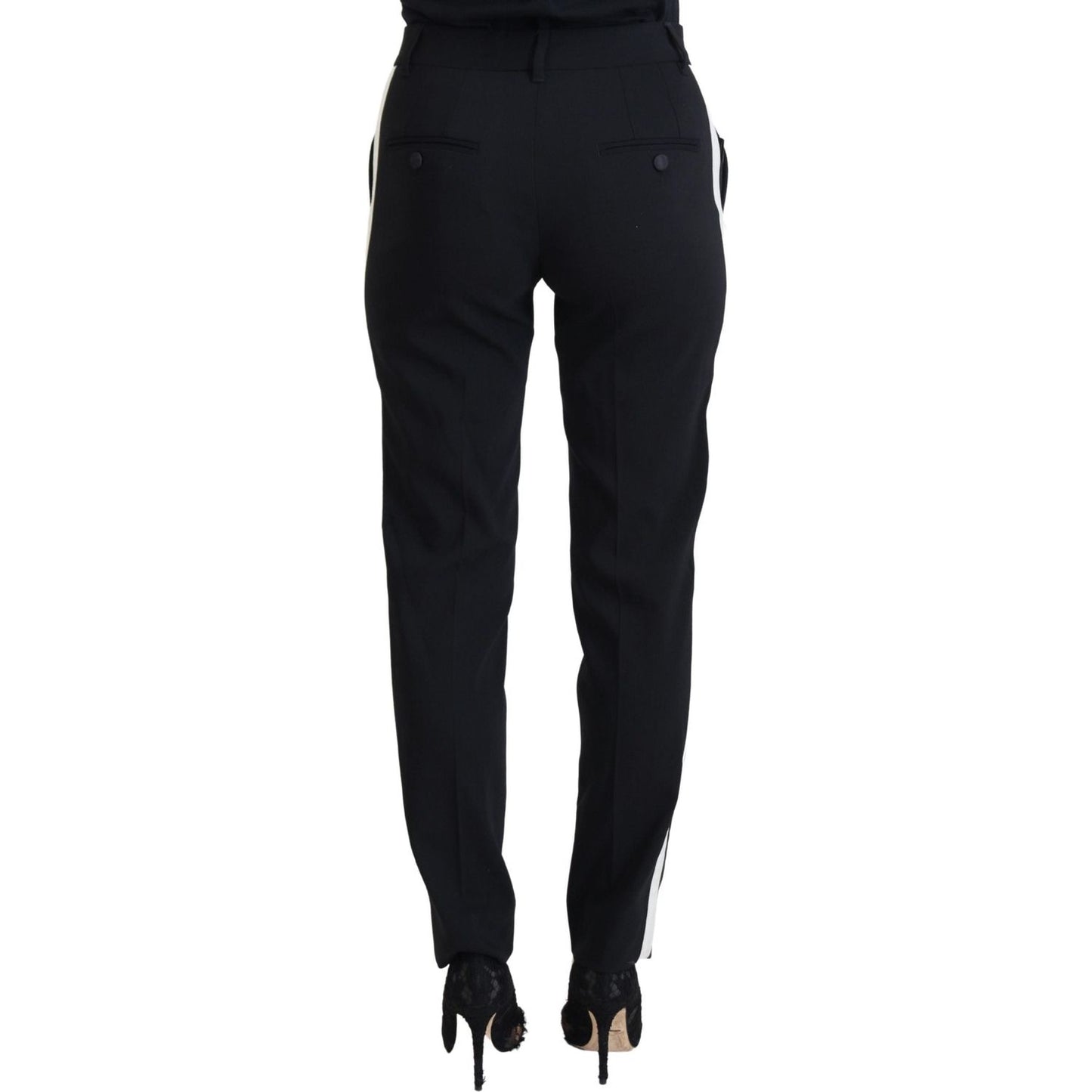 Dolce & Gabbana Elegant Black Wool-Silk Pants Dolce & Gabbana Black