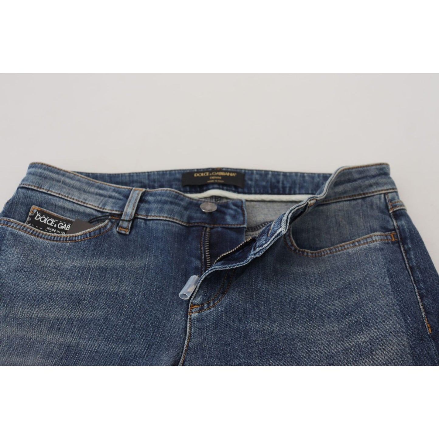 Dolce & Gabbana Elegant Tattered Denim Pants – Chic Casualwear Dolce & Gabbana Light Gray