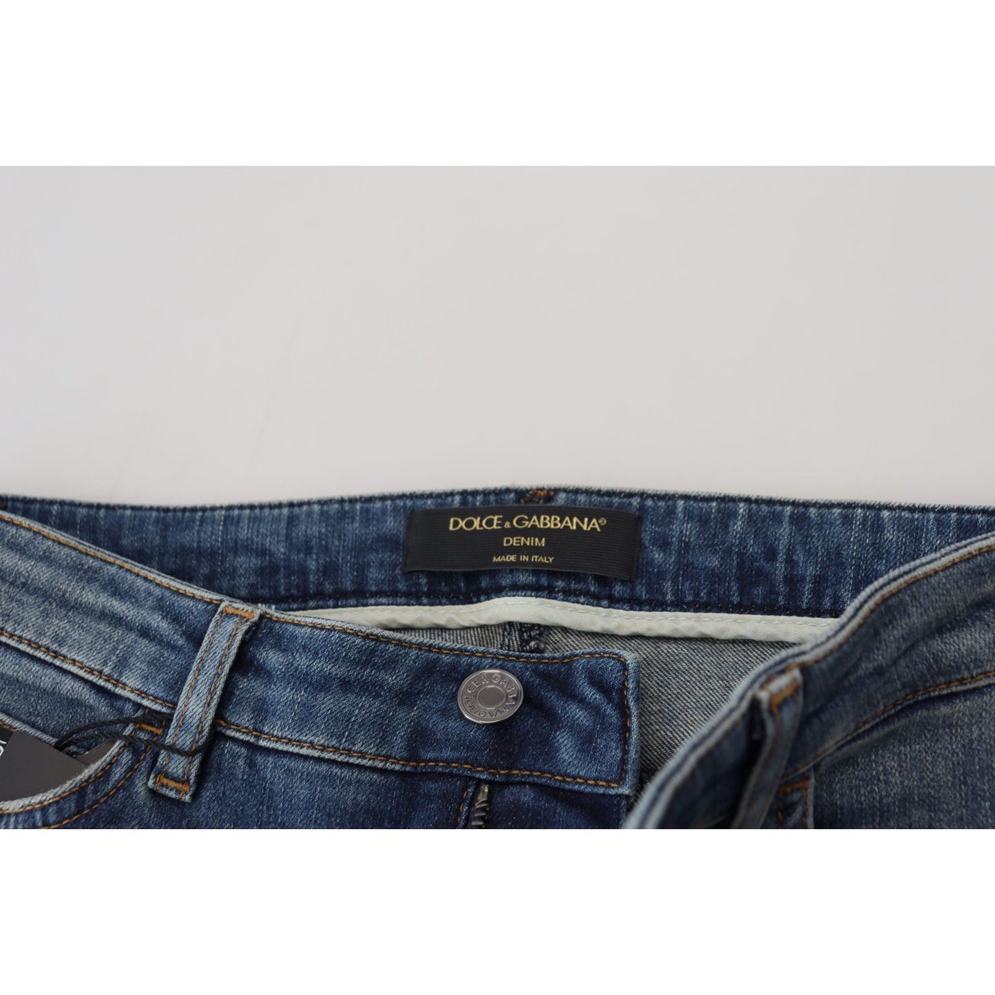 Dolce & Gabbana Elegant Tattered Denim Pants – Chic Casualwear Dolce & Gabbana Light Gray